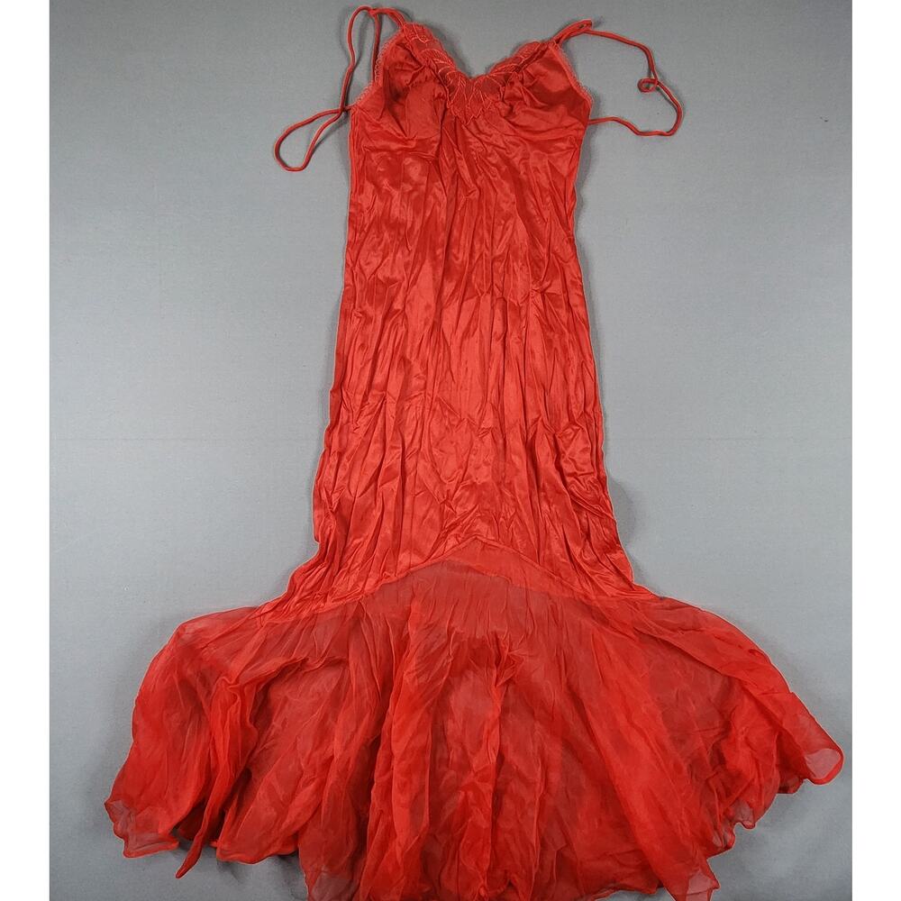 Vintage Red Lingerie sz small mermaid style spaghetti straps by Undercover Wear